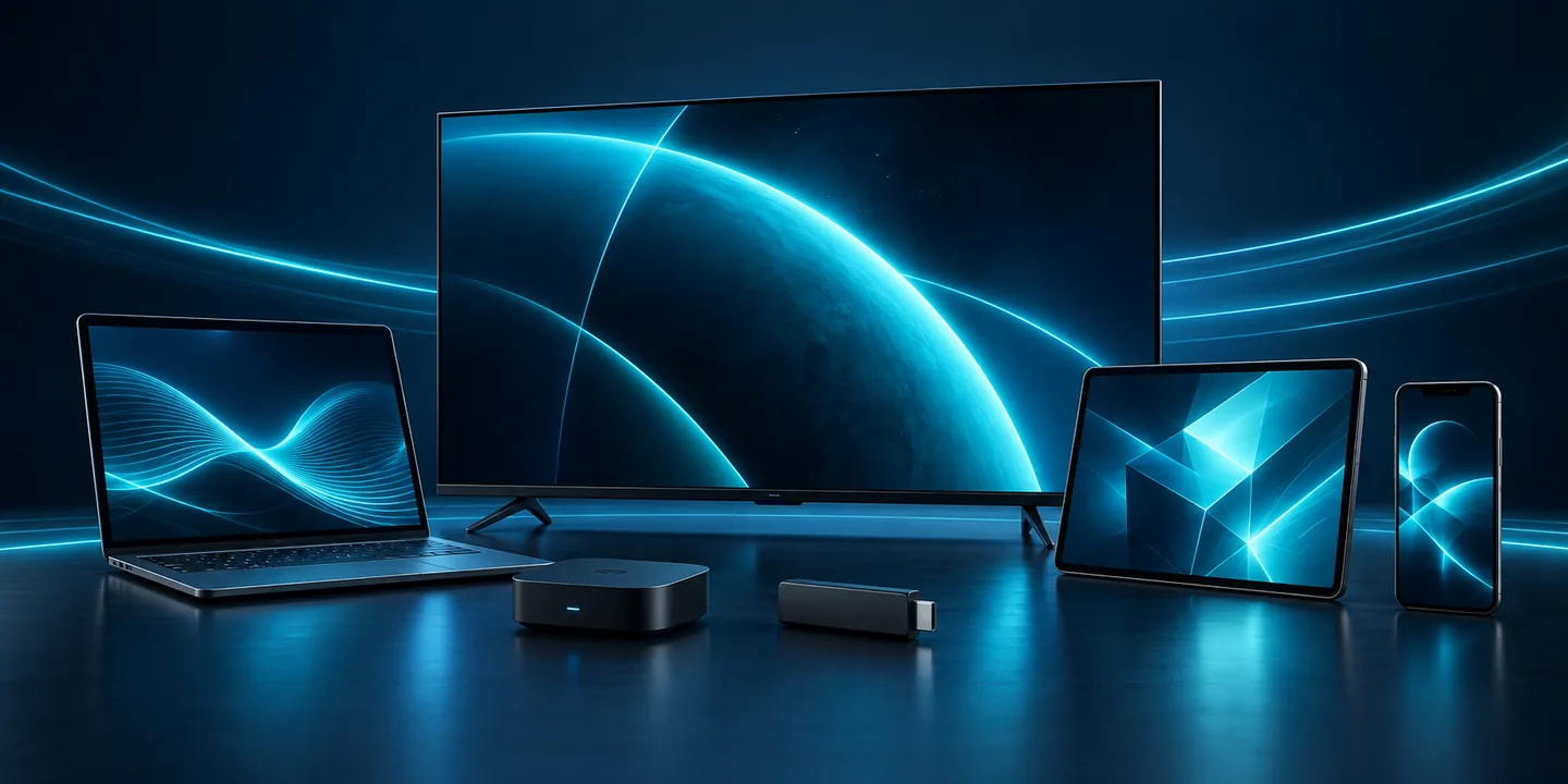 Smart television, TV box, streaming stick, computer, tablet and smartphone