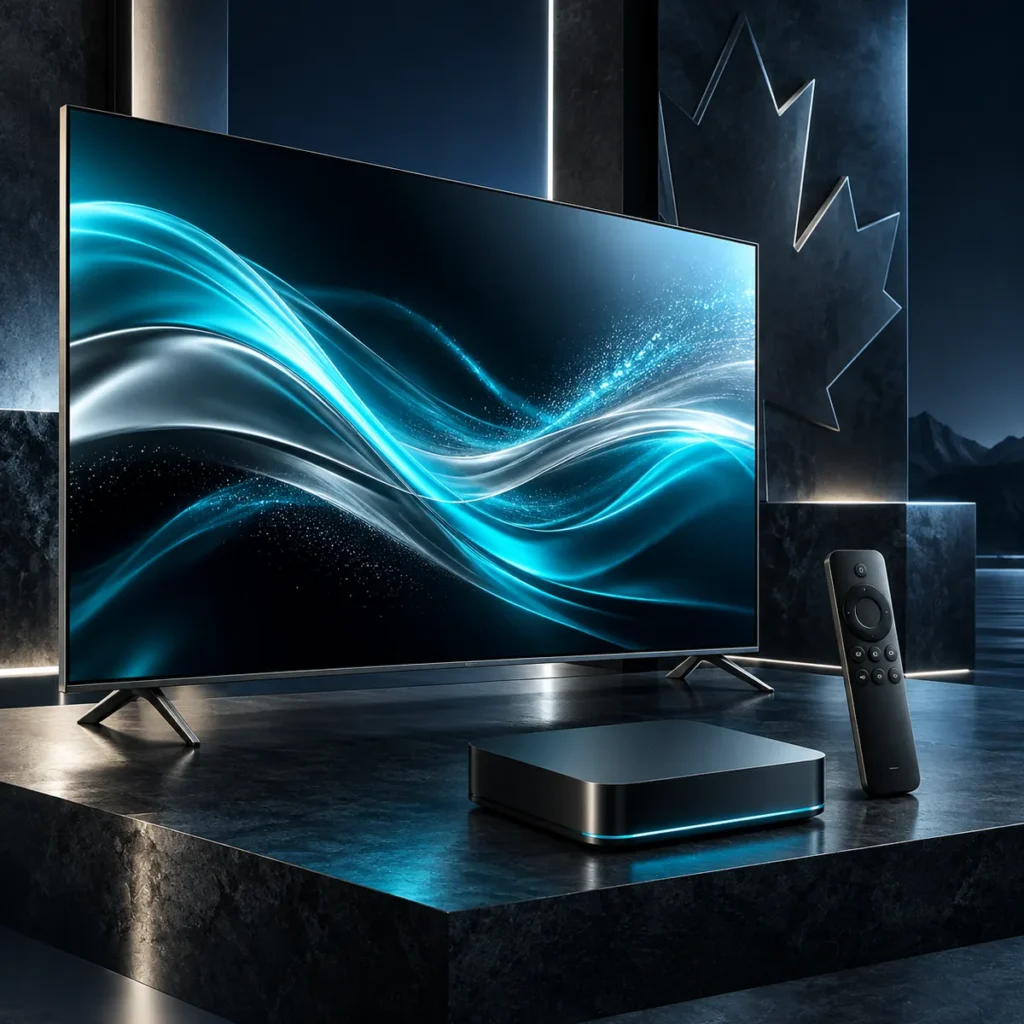 Premium IPTV subscription with smart TV and streaming device